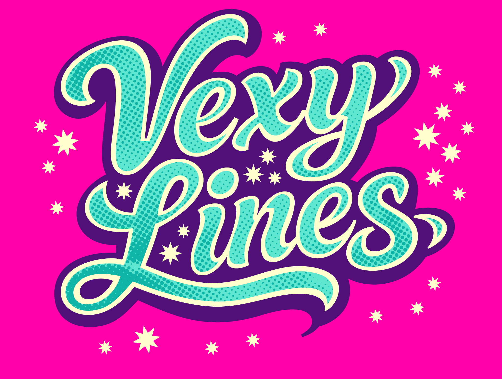 Airbrush-style lettering rebuilt as flat, cuttable vector structure